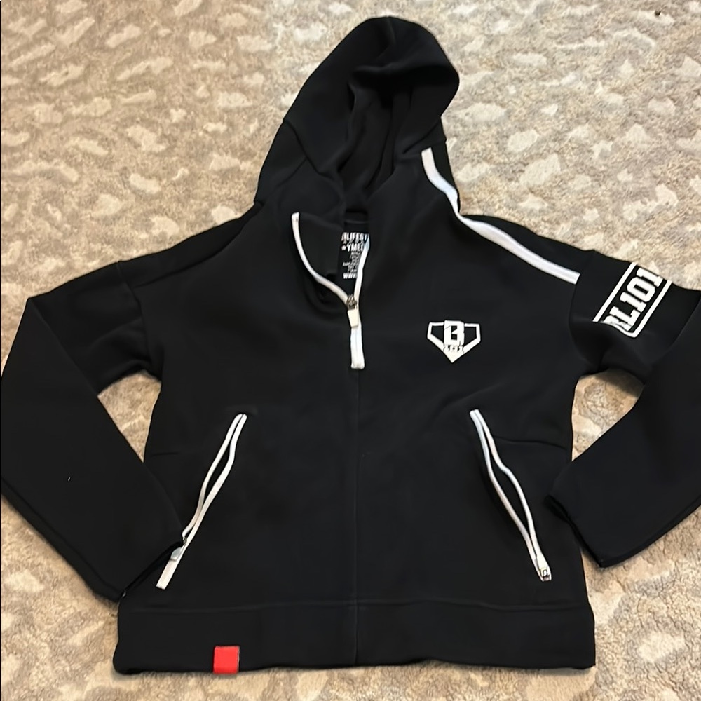 Black Kids Jacket with White Accents